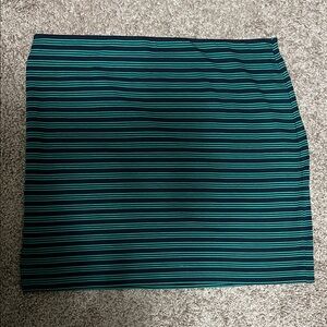 Gap Striped Green and Navy Blue Skirt